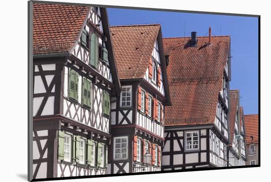 Half-Timbered Houses, Schorndorf, Schurwald Wooded Mountain Range, Baden Wurttemberg, Germany-Markus Lange-Mounted Photographic Print