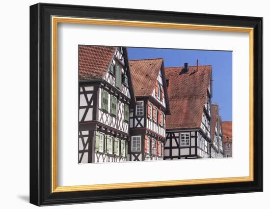 Half-Timbered Houses, Schorndorf, Schurwald Wooded Mountain Range, Baden Wurttemberg, Germany-Markus Lange-Framed Photographic Print