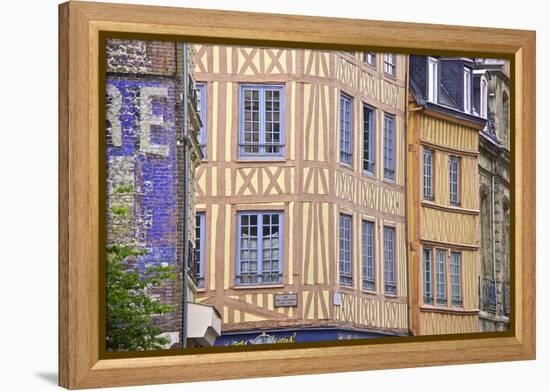 Half Timbered Norman Facades, Rouen, Normandy, France, Europe-Guy Thouvenin-Framed Premier Image Canvas