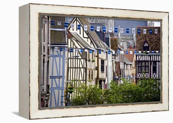 Half Timbered Norman Facades, Rouen, Normandy, France, Europe-Guy Thouvenin-Framed Premier Image Canvas