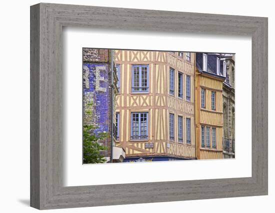 Half Timbered Norman Facades, Rouen, Normandy, France, Europe-Guy Thouvenin-Framed Photographic Print