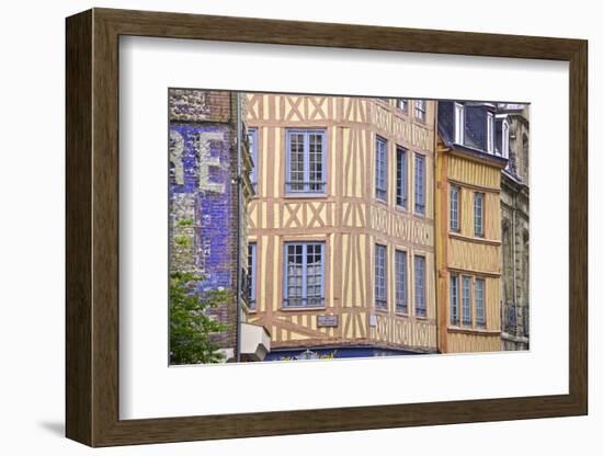 Half Timbered Norman Facades, Rouen, Normandy, France, Europe-Guy Thouvenin-Framed Photographic Print