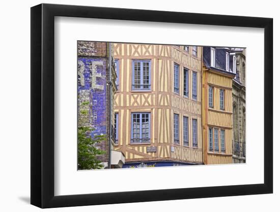 Half Timbered Norman Facades, Rouen, Normandy, France, Europe-Guy Thouvenin-Framed Photographic Print