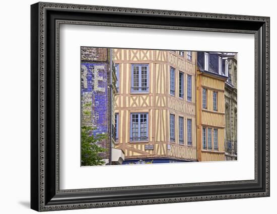 Half Timbered Norman Facades, Rouen, Normandy, France, Europe-Guy Thouvenin-Framed Photographic Print