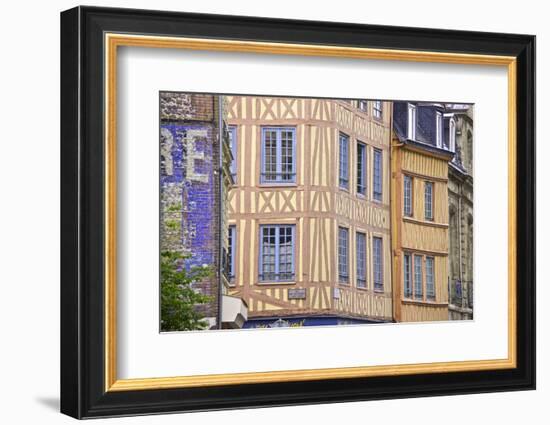 Half Timbered Norman Facades, Rouen, Normandy, France, Europe-Guy Thouvenin-Framed Photographic Print