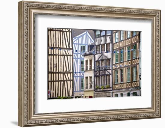 Half Timbered Norman Facades, Rouen, Normandy, France, Europe-Guy Thouvenin-Framed Photographic Print