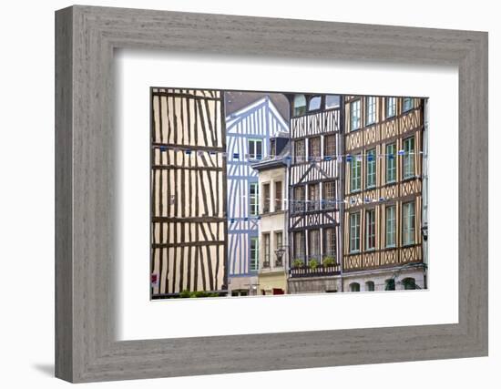 Half Timbered Norman Facades, Rouen, Normandy, France, Europe-Guy Thouvenin-Framed Photographic Print