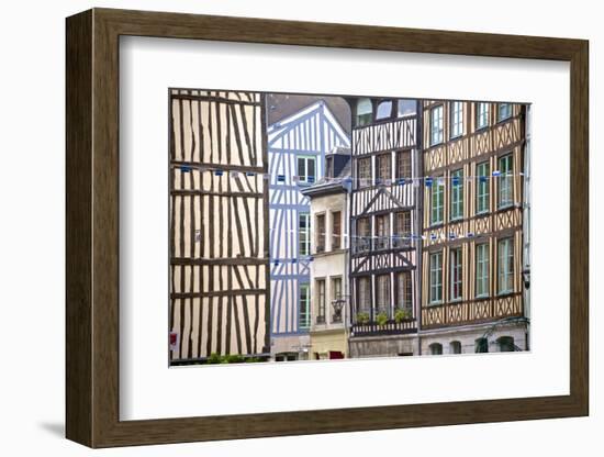 Half Timbered Norman Facades, Rouen, Normandy, France, Europe-Guy Thouvenin-Framed Photographic Print