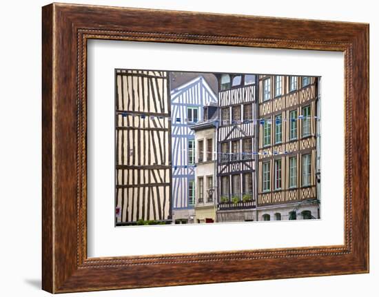 Half Timbered Norman Facades, Rouen, Normandy, France, Europe-Guy Thouvenin-Framed Photographic Print