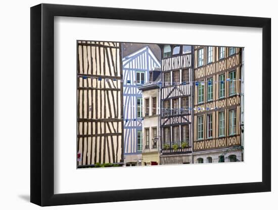 Half Timbered Norman Facades, Rouen, Normandy, France, Europe-Guy Thouvenin-Framed Photographic Print