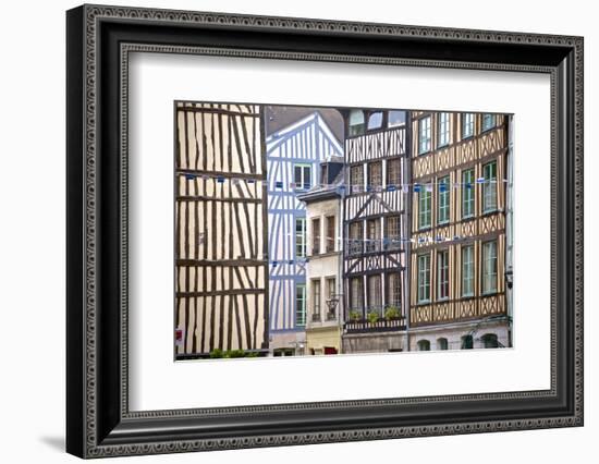 Half Timbered Norman Facades, Rouen, Normandy, France, Europe-Guy Thouvenin-Framed Photographic Print