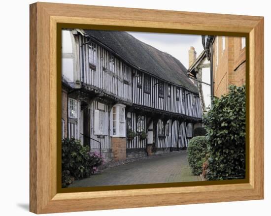 Half Timbered Tudor Buildings, Malt Mill Lane, Alcester, Warwickshire, Midlands, England-David Hughes-Framed Premier Image Canvas