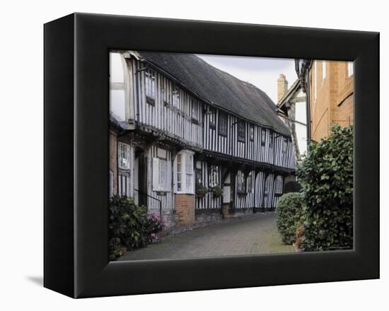 Half Timbered Tudor Buildings, Malt Mill Lane, Alcester, Warwickshire, Midlands, England-David Hughes-Framed Premier Image Canvas