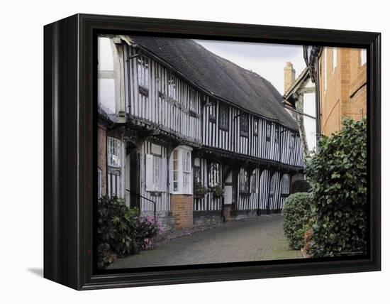 Half Timbered Tudor Buildings, Malt Mill Lane, Alcester, Warwickshire, Midlands, England-David Hughes-Framed Premier Image Canvas