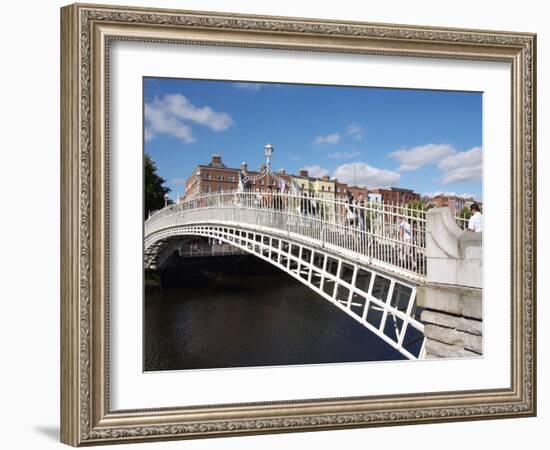 Halfpenny Bridge over River Liffey, Dublin, Republic of Ireland, Europe-Hans Peter Merten-Framed Photographic Print