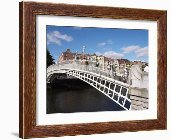 Halfpenny Bridge over River Liffey, Dublin, Republic of Ireland, Europe-Hans Peter Merten-Framed Photographic Print