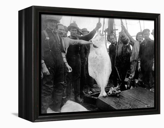 Halibut Fishermen on the Pacific-Alaska Coast, Undated-Asahel Curtis-Framed Premier Image Canvas