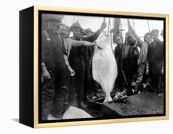 Halibut Fishermen on the Pacific-Alaska Coast, Undated-Asahel Curtis-Framed Premier Image Canvas