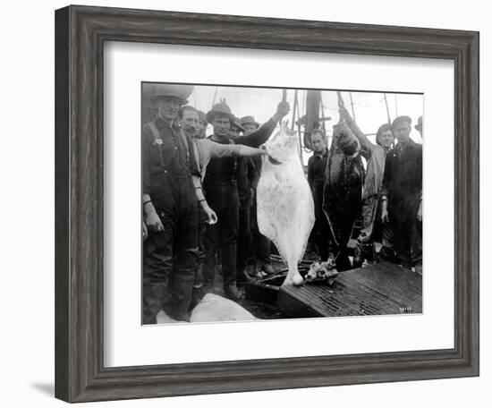 Halibut Fishermen on the Pacific-Alaska Coast, Undated-Asahel Curtis-Framed Giclee Print