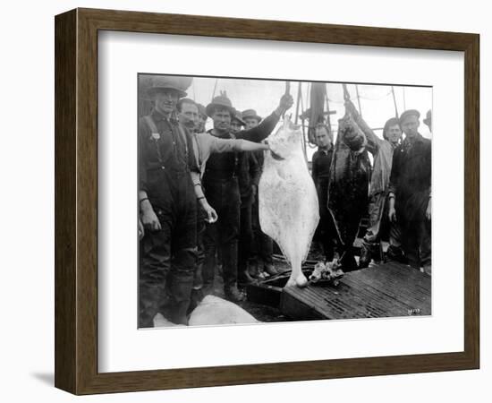 Halibut Fishermen on the Pacific-Alaska Coast, Undated-Asahel Curtis-Framed Giclee Print