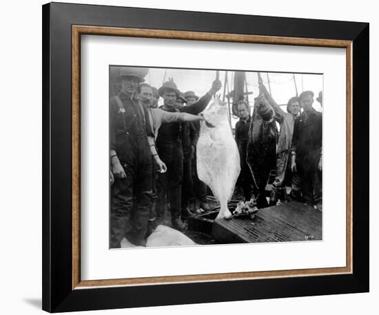 Halibut Fishermen on the Pacific-Alaska Coast, Undated-Asahel Curtis-Framed Giclee Print