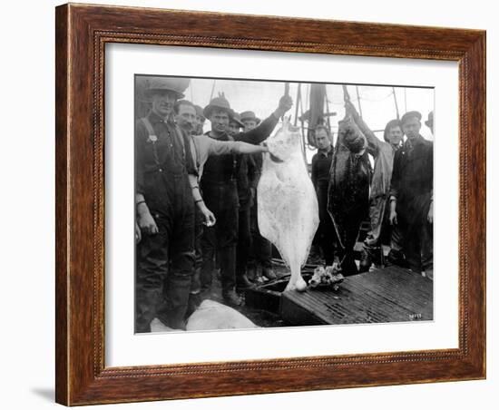 Halibut Fishermen on the Pacific-Alaska Coast, Undated-Asahel Curtis-Framed Giclee Print