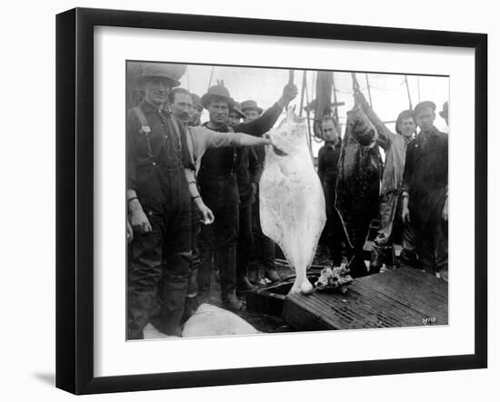 Halibut Fishermen on the Pacific-Alaska Coast, Undated-Asahel Curtis-Framed Giclee Print