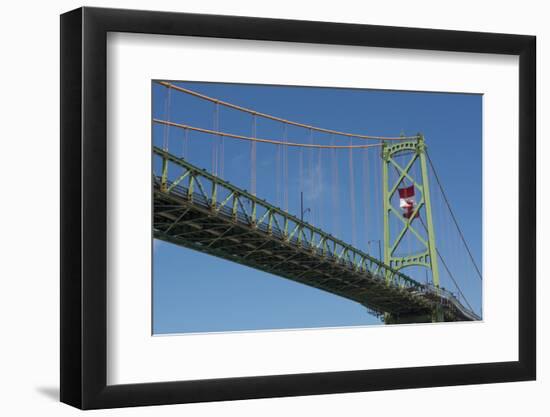 Halifax, Nova Scotia, Harbor with Large Famous Bridge Mckay Bridge with Canadian Flag Flying-Bill Bachmann-Framed Photographic Print