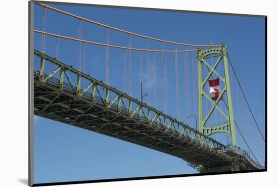 Halifax, Nova Scotia, Harbor with Large Famous Bridge Mckay Bridge with Canadian Flag Flying-Bill Bachmann-Mounted Photographic Print