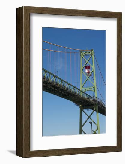 Halifax, Nova Scotia, Harbor with Large Famous Bridge Mckay Bridge with Canadian Flag Flying-Bill Bachmann-Framed Photographic Print