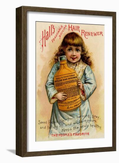 Hall's Vegetable Sicillian Hair Renewer-null-Framed Art Print