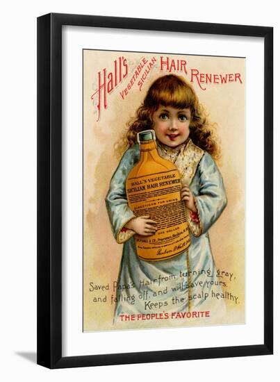 Hall's Vegetable Sicillian Hair Renewer-null-Framed Art Print