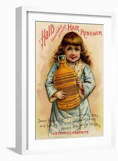 Hall's Vegetable Sicillian Hair Renewer-null-Framed Art Print