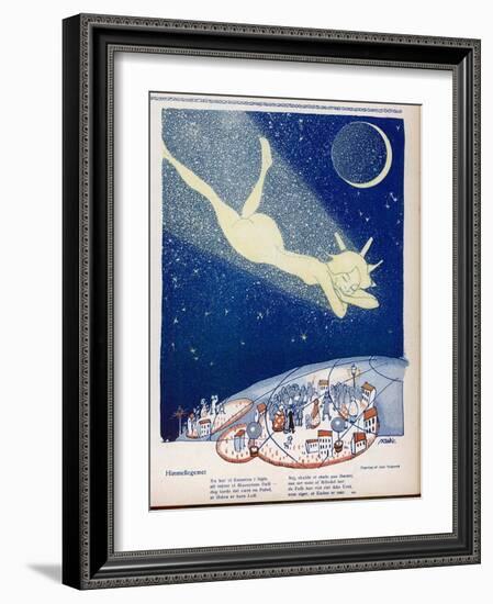 Halley's Comet Soars Over Denmark-Axel Nygaard-Framed Art Print