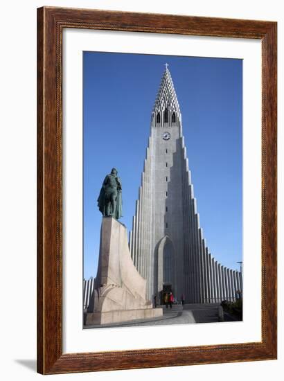 Hallgrimskirja Church, Reykjavik, Iceland, Polar Regions-Ethel Davies-Framed Photographic Print