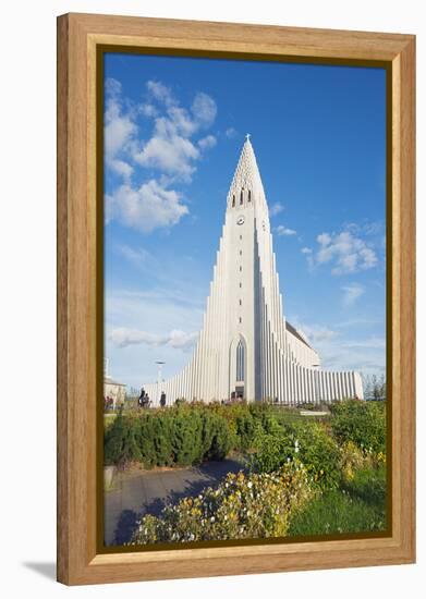 Hallgrimskirkja Church, Reykjavik, Iceland, Polar Regions-Christian Kober-Framed Premier Image Canvas