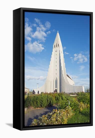 Hallgrimskirkja Church, Reykjavik, Iceland, Polar Regions-Christian Kober-Framed Premier Image Canvas