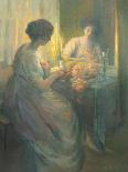 Woman Reading in Front of a Mirror-Hallie Champlin Hyde-Mounted Giclee Print