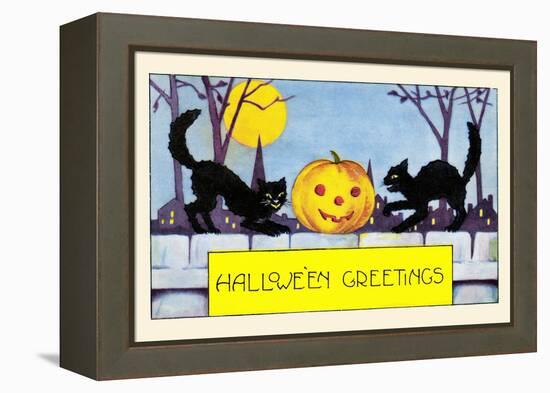 Hallowe'en Greetings-null-Framed Stretched Canvas