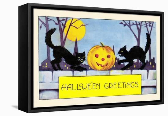 Hallowe'en Greetings-null-Framed Stretched Canvas