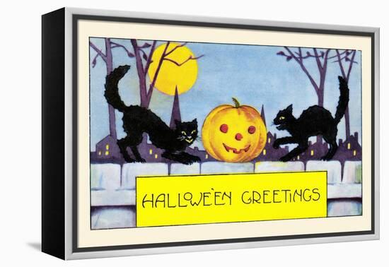 Hallowe'en Greetings-null-Framed Stretched Canvas