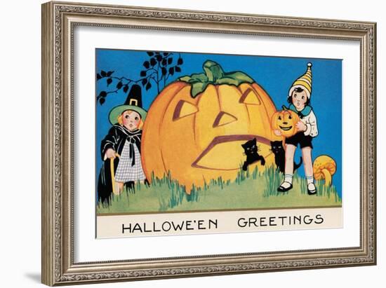 Hallowe'en Greetings-null-Framed Art Print