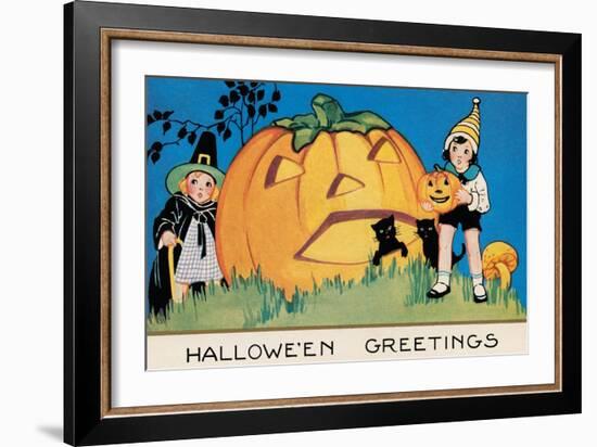 Hallowe'en Greetings-null-Framed Art Print