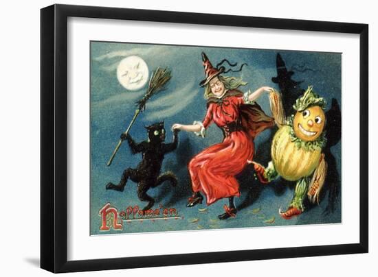 Hallowe'en Postcard-null-Framed Giclee Print