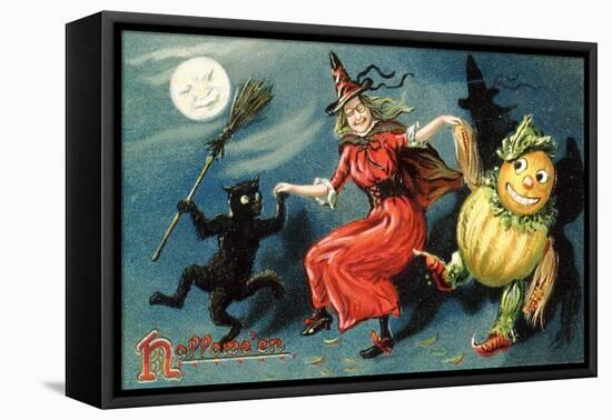 Hallowe'en Postcard-null-Framed Premier Image Canvas