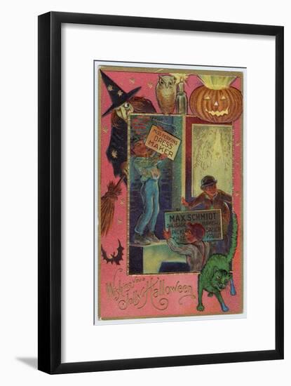 Hallowe'en Witch Offers Suitable Costume a Shopkeeper Provides Appropriate Eats-null-Framed Art Print