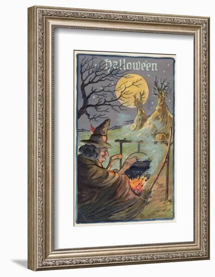 Hallowe'en Witch Works Her Magic-null-Framed Photographic Print