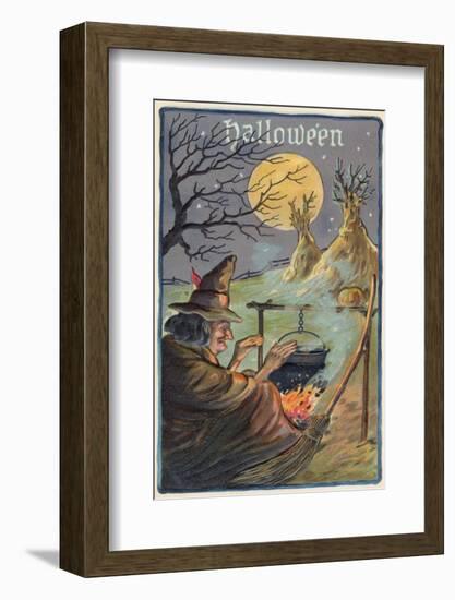 Hallowe'en Witch Works Her Magic-null-Framed Photographic Print