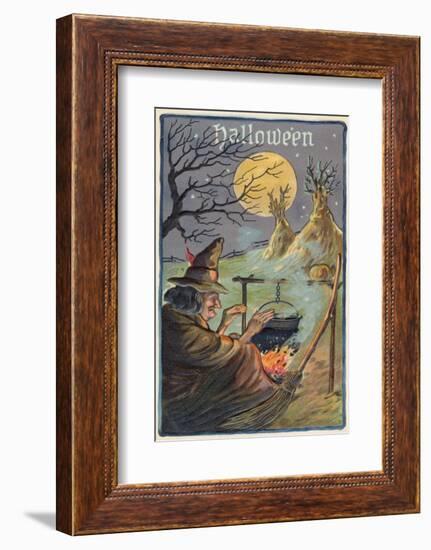 Hallowe'en Witch Works Her Magic-null-Framed Photographic Print