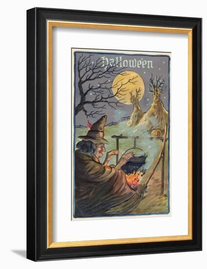 Hallowe'en Witch Works Her Magic-null-Framed Photographic Print